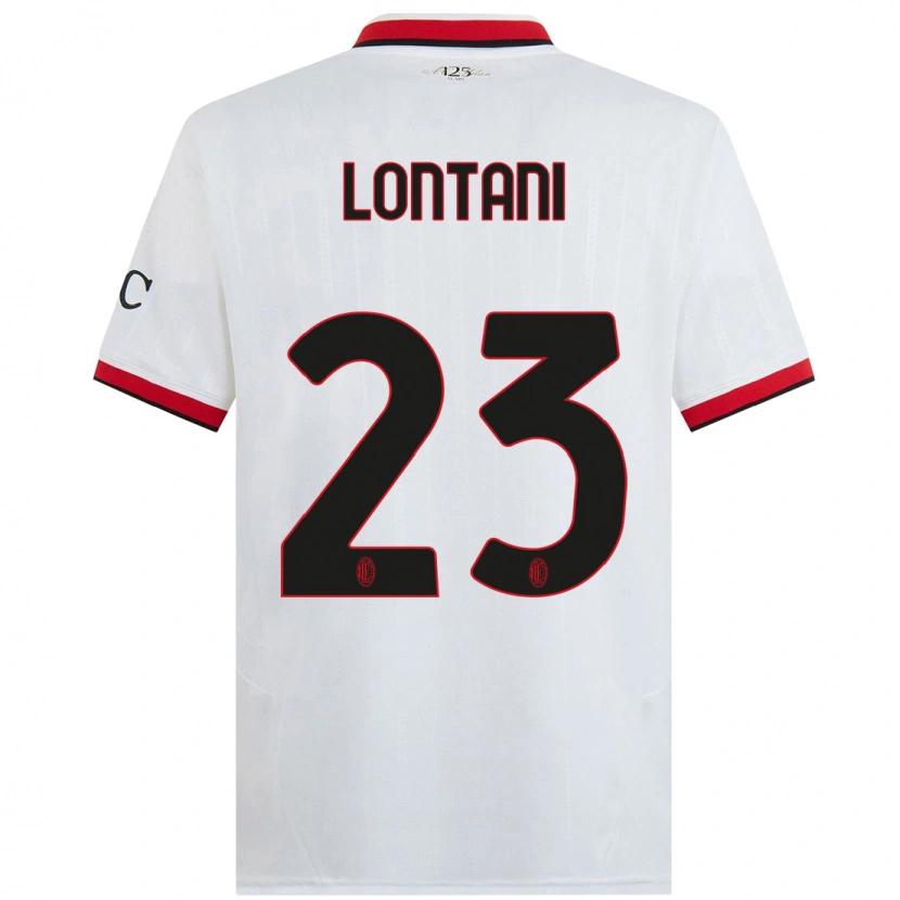Danxen Kinderen Simone Lontani #23 Wit Zwart Rood Uitshirt Uittenue 2024/25 T-Shirt