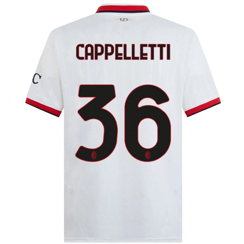 Danxen Kinderen Mattia Cappelletti #36 Wit Zwart Rood Uitshirt Uittenue 2024/25 T-Shirt