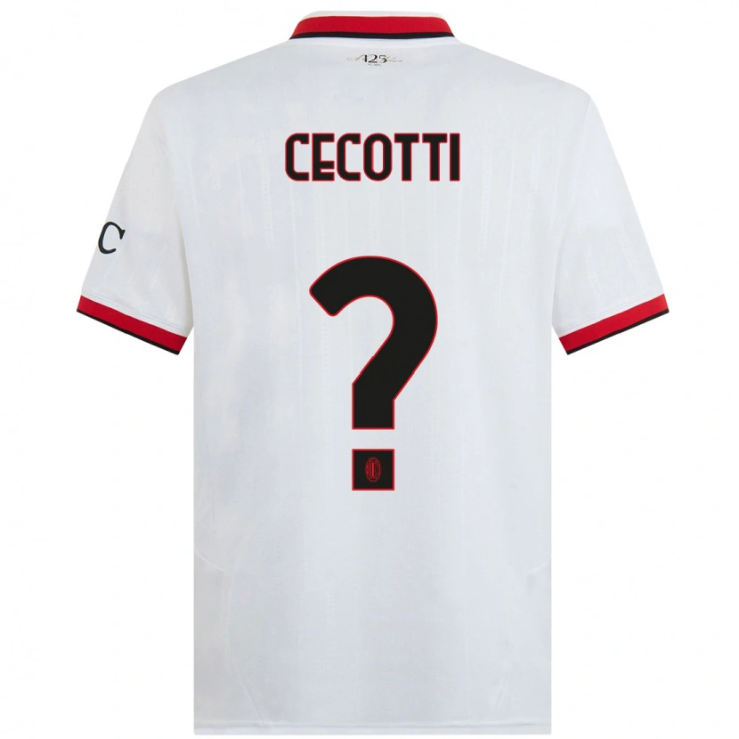 Danxen Kinderen Tommaso Cecotti #0 Wit Zwart Rood Uitshirt Uittenue 2024/25 T-Shirt