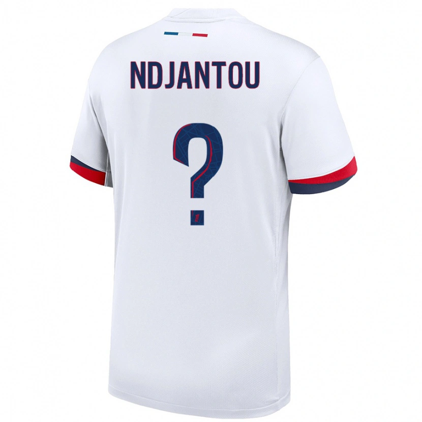 Danxen Kinderen Quentin Ndjantou #0 Wit Blauw Rood Uitshirt Uittenue 2024/25 T-Shirt