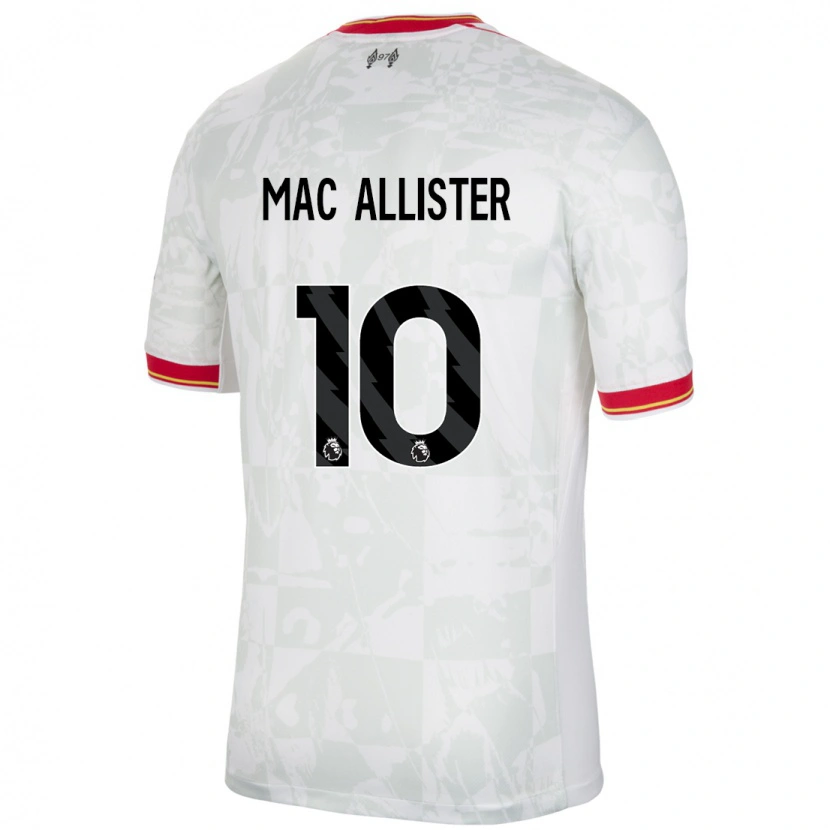 Danxen Kinderen Alexis Mac Allister #10 Wit Rood Zwart Thuisshirt Derde Tenue 2024/25 T-Shirt