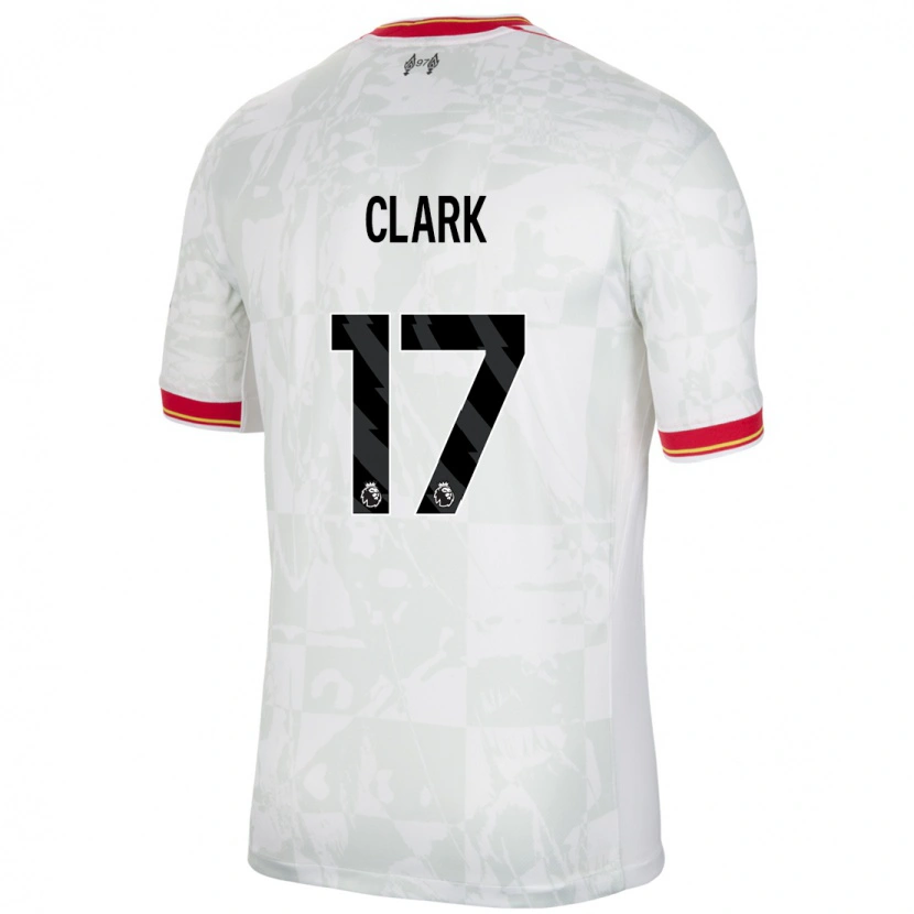 Danxen Kinderen Jenna Clark #17 Wit Rood Zwart Thuisshirt Derde Tenue 2024/25 T-Shirt