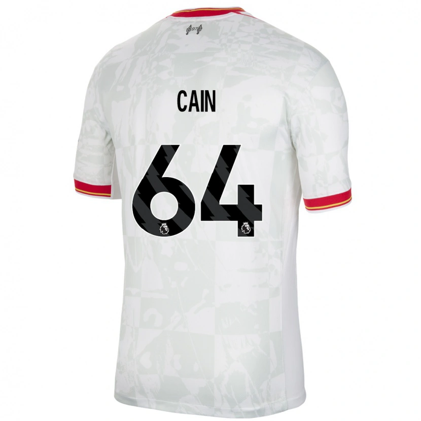 Danxen Kinderen Jake Cain #64 Wit Rood Zwart Thuisshirt Derde Tenue 2024/25 T-Shirt