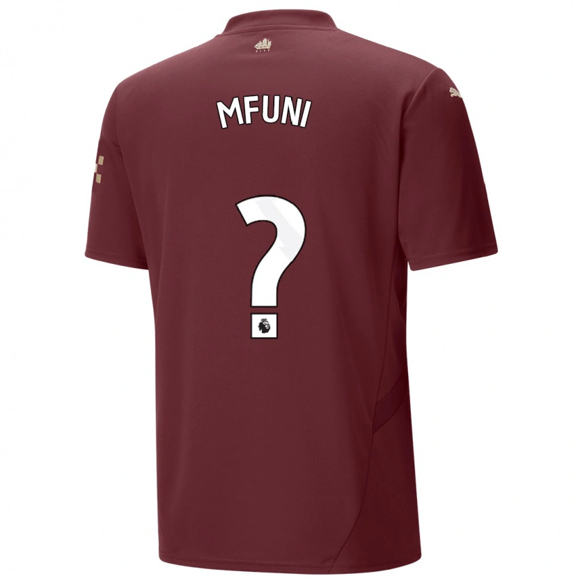 Danxen Kinderen Stephen Mfuni #0 Kastanjebruin Thuisshirt Derde Tenue 2024/25 T-Shirt