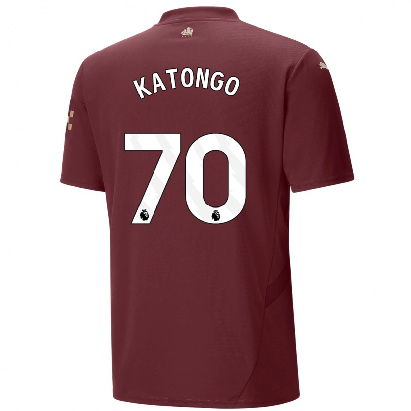 Danxen Kinderen Jadel Katongo #70 Kastanjebruin Thuisshirt Derde Tenue 2024/25 T-Shirt