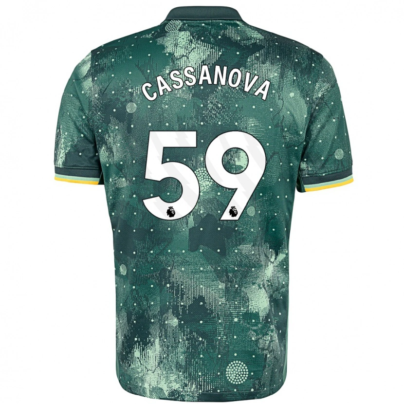 Danxen Kinderen Dante Cassanova #59 Muntgroen Thuisshirt Derde Tenue 2024/25 T-Shirt
