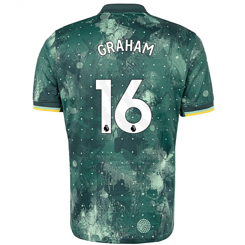 Danxen Kinderen Kit Graham #16 Muntgroen Thuisshirt Derde Tenue 2024/25 T-Shirt