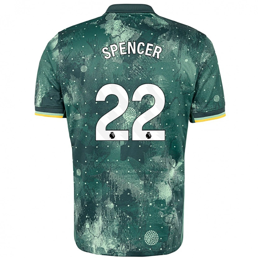 Danxen Kinderen Rebecca Spencer #22 Muntgroen Thuisshirt Derde Tenue 2024/25 T-Shirt