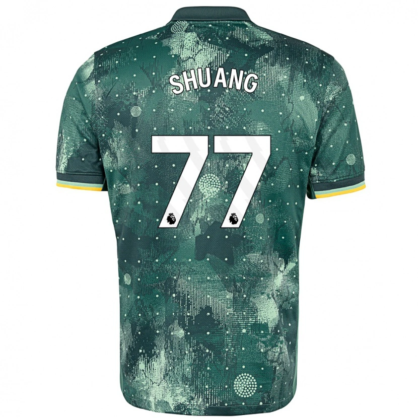Danxen Kinderen Wang Shuang #77 Muntgroen Thuisshirt Derde Tenue 2024/25 T-Shirt