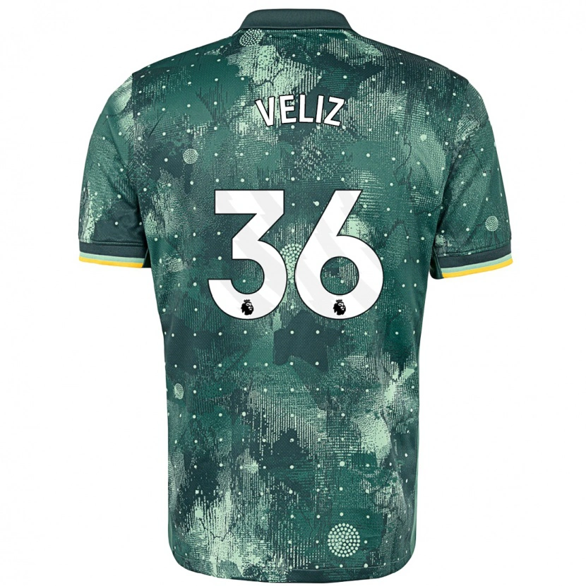 Danxen Kinderen Alejo Véliz #36 Muntgroen Thuisshirt Derde Tenue 2024/25 T-Shirt