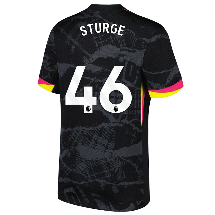 Danxen Kinderen Zak Sturge #46 Zwartroze Thuisshirt Derde Tenue 2024/25 T-Shirt