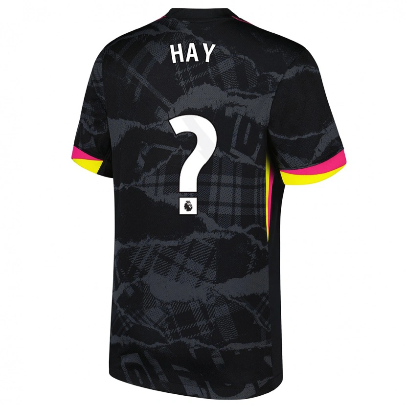Danxen Kinderen Noah Hay #0 Zwartroze Thuisshirt Derde Tenue 2024/25 T-Shirt