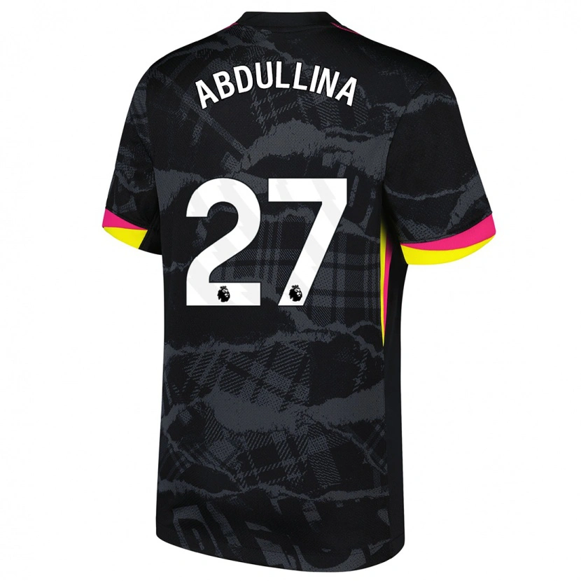Danxen Kinderen Alsu Abdullina #27 Zwartroze Thuisshirt Derde Tenue 2024/25 T-Shirt