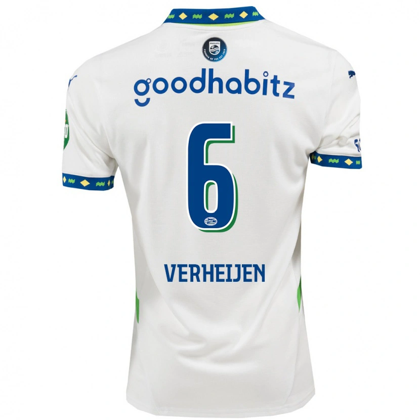 Danxen Kinderen Janneke Verheijen #6 Wit Donkerblauw Thuisshirt Derde Tenue 2024/25 T-Shirt