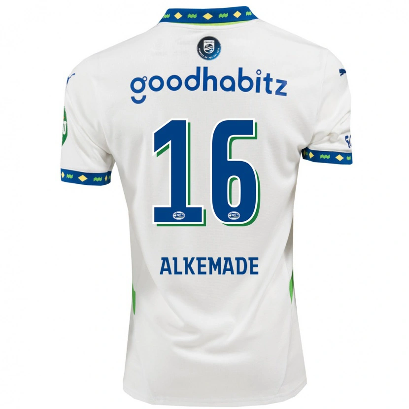 Danxen Kinderen Lisan Alkemade #16 Wit Donkerblauw Thuisshirt Derde Tenue 2024/25 T-Shirt