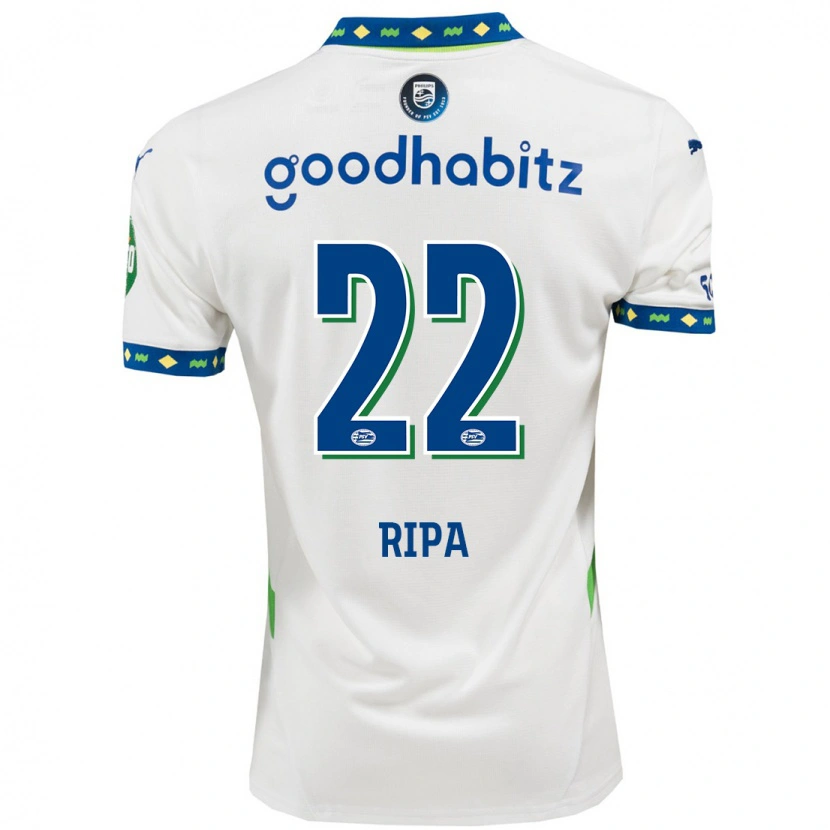 Danxen Kinderen Chimera Ripa #22 Wit Donkerblauw Thuisshirt Derde Tenue 2024/25 T-Shirt