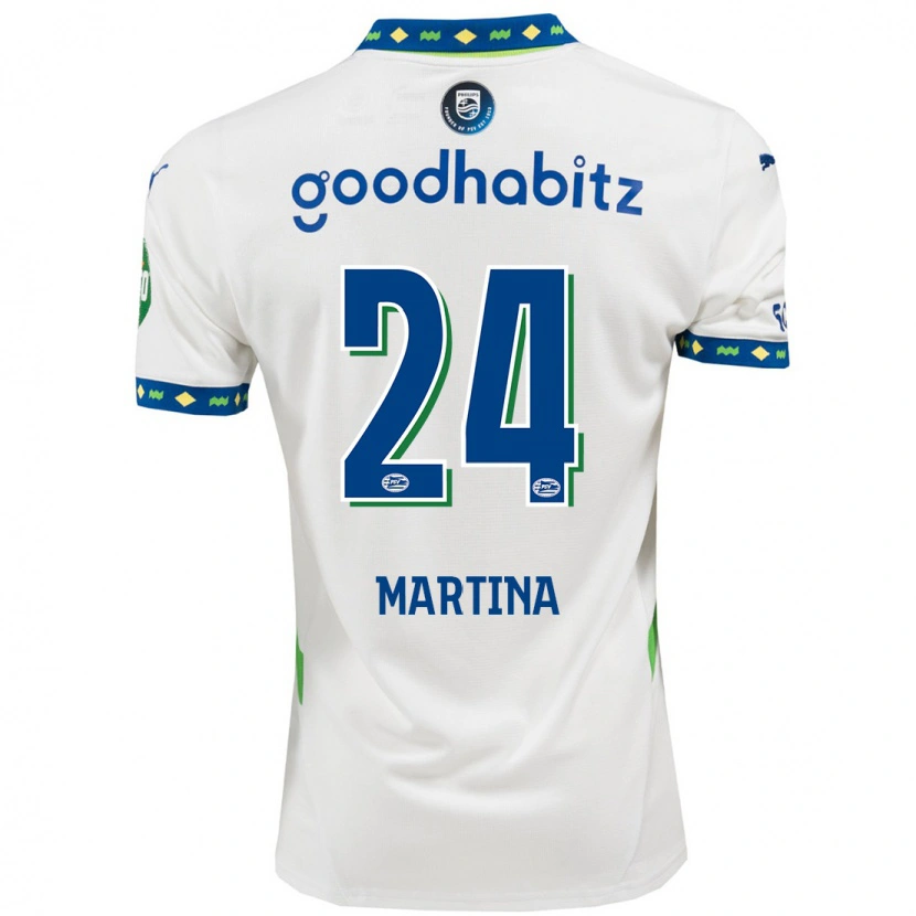 Danxen Kinderen Shijona Martina #24 Wit Donkerblauw Thuisshirt Derde Tenue 2024/25 T-Shirt