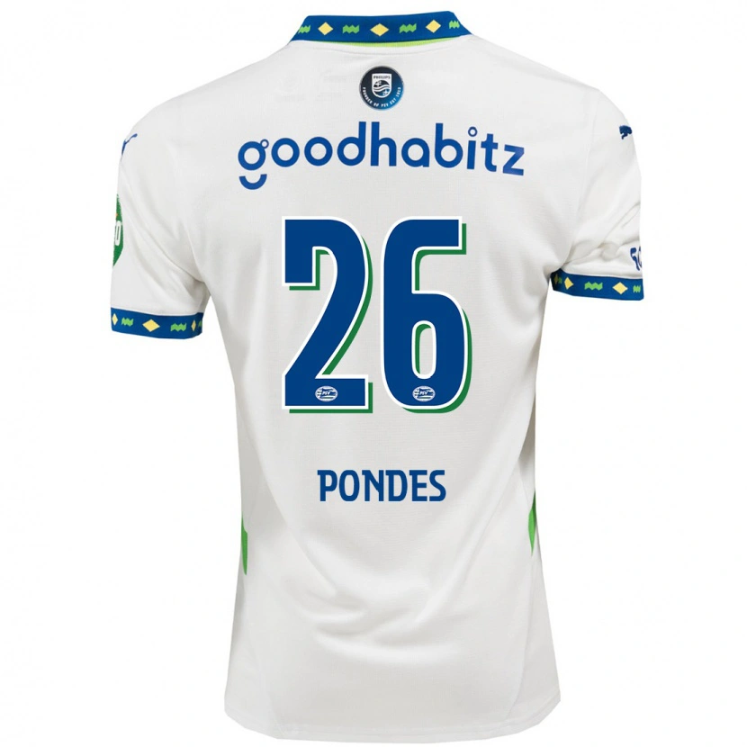 Danxen Kinderen Moon Pondes #26 Wit Donkerblauw Thuisshirt Derde Tenue 2024/25 T-Shirt