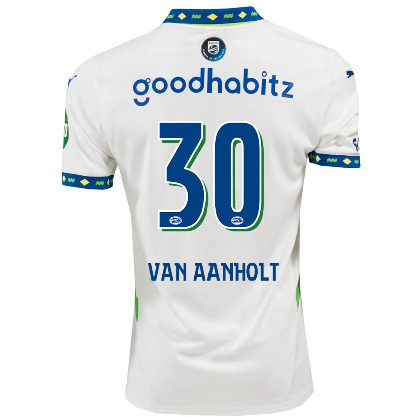 Danxen Kinderen Patrick Van Aanholt #30 Wit Donkerblauw Thuisshirt Derde Tenue 2024/25 T-Shirt
