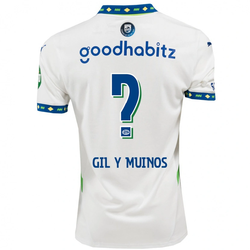 Danxen Kinderen Yaël Gil Y Muiños #0 Wit Donkerblauw Thuisshirt Derde Tenue 2024/25 T-Shirt