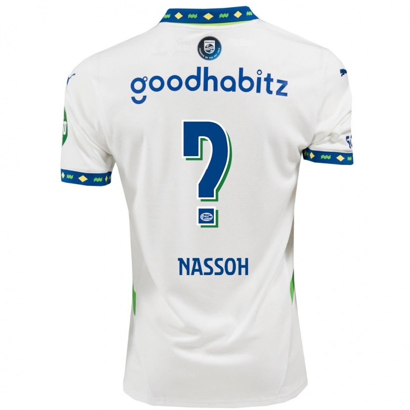 Danxen Kinderen Mohamed Nassoh #0 Wit Donkerblauw Thuisshirt Derde Tenue 2024/25 T-Shirt