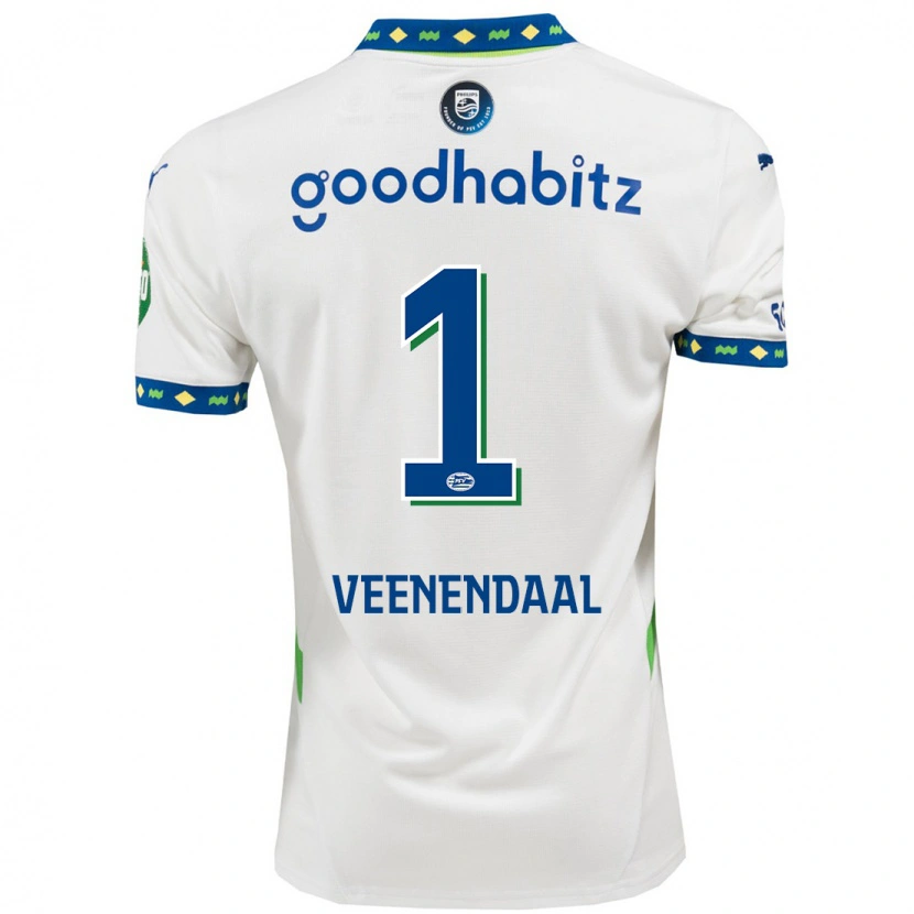 Danxen Kinderen Sari Van Veenendaal #1 Wit Donkerblauw Thuisshirt Derde Tenue 2024/25 T-Shirt
