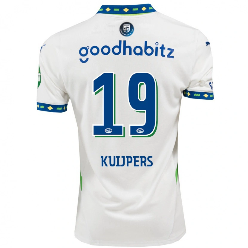 Danxen Kinderen Jeslynn Kuijpers #19 Wit Donkerblauw Thuisshirt Derde Tenue 2024/25 T-Shirt