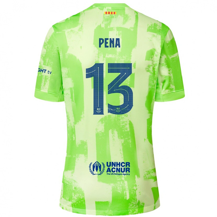 Danxen Kinderen Iñaki Peña #13 Limoen Thuisshirt Derde Tenue 2024/25 T-Shirt