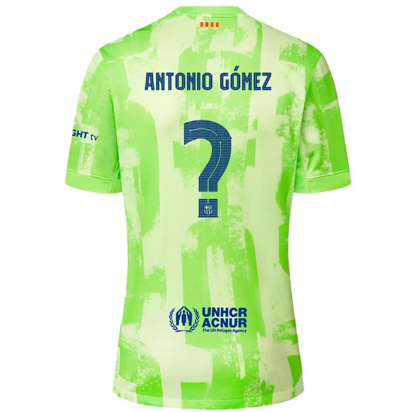 Danxen Kinderen Antonio Gómez #0 Limoen Thuisshirt Derde Tenue 2024/25 T-Shirt