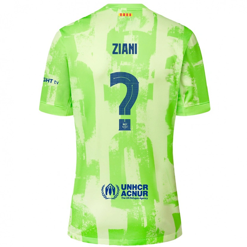 Danxen Kinderen Ismael Ziani #0 Limoen Thuisshirt Derde Tenue 2024/25 T-Shirt