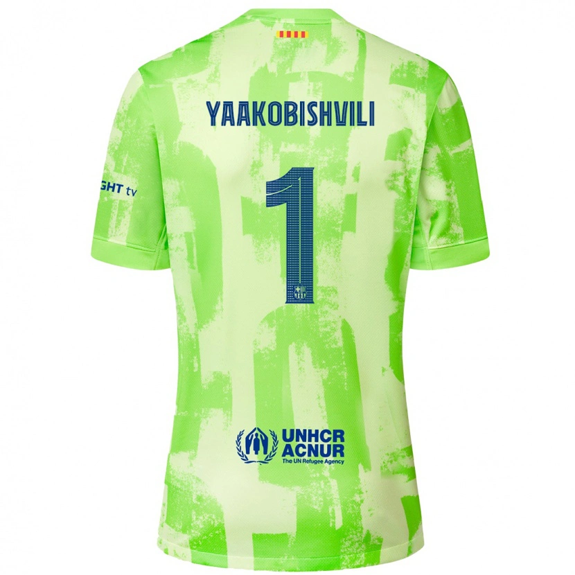 Danxen Kinderen Áron Yaakobishvili #1 Limoen Thuisshirt Derde Tenue 2024/25 T-Shirt
