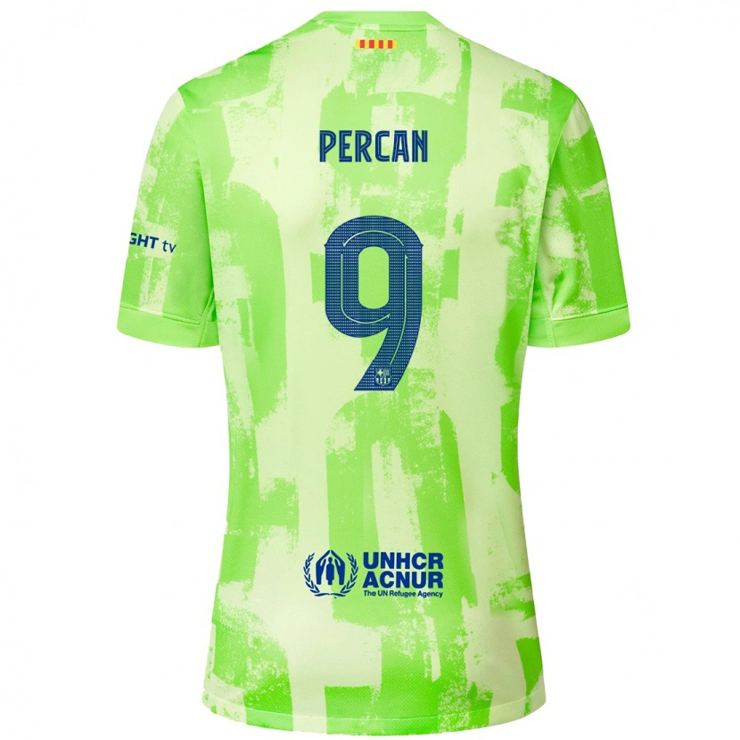 Danxen Kinderen Diego Percan #9 Limoen Thuisshirt Derde Tenue 2024/25 T-Shirt