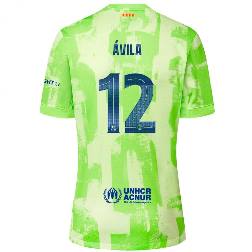 Danxen Kinderen Dani Ávila #12 Limoen Thuisshirt Derde Tenue 2024/25 T-Shirt