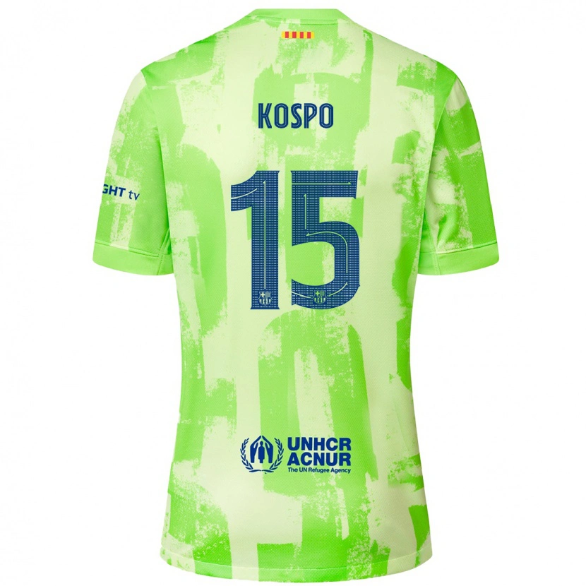 Danxen Kinderen Eman Kospo #15 Limoen Thuisshirt Derde Tenue 2024/25 T-Shirt