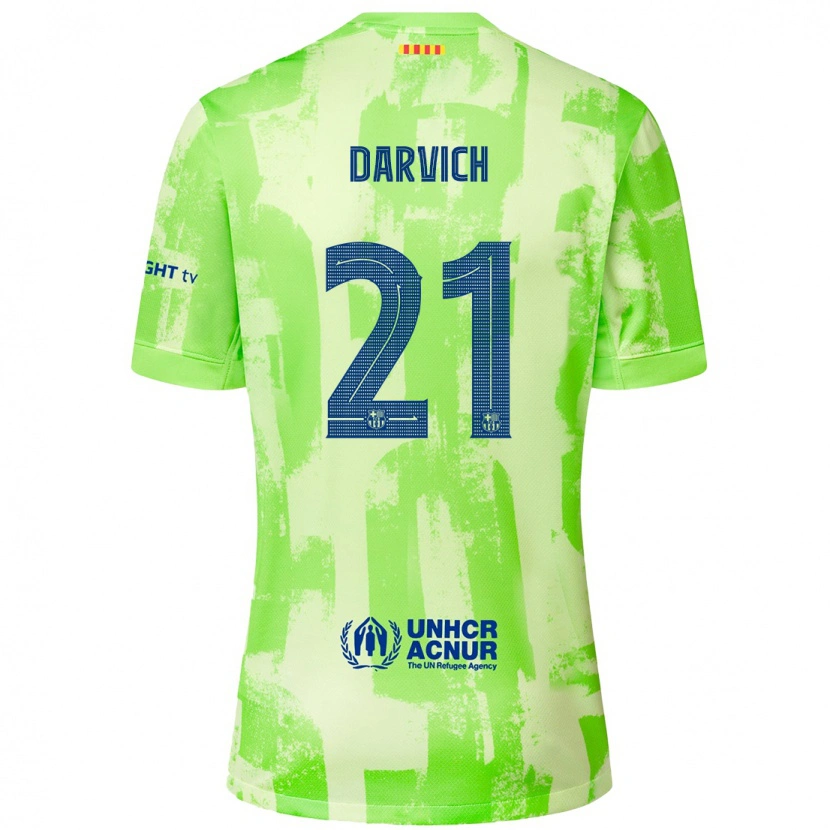 Danxen Kinderen Noah Darvich #21 Limoen Thuisshirt Derde Tenue 2024/25 T-Shirt
