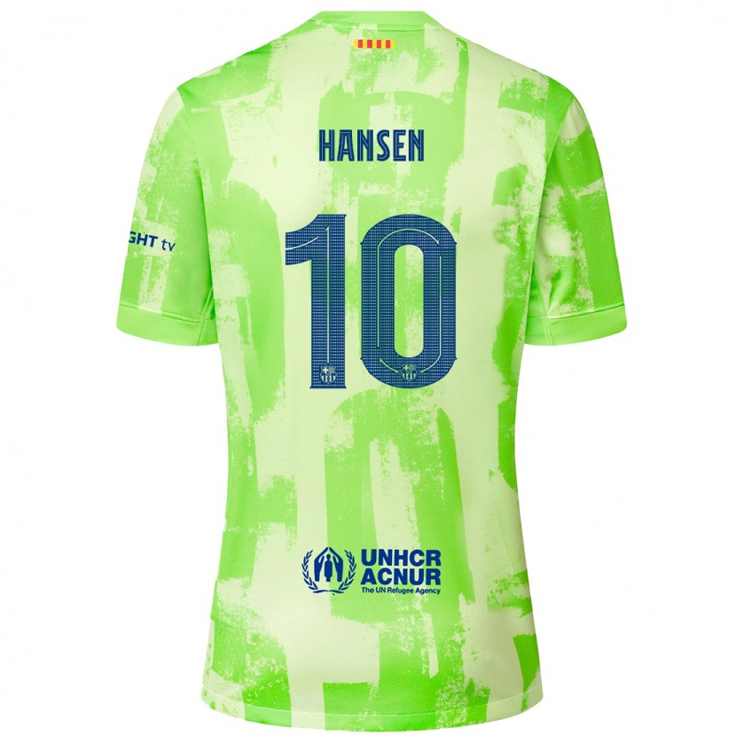 Danxen Kinderen Caroline Graham Hansen #10 Limoen Thuisshirt Derde Tenue 2024/25 T-Shirt