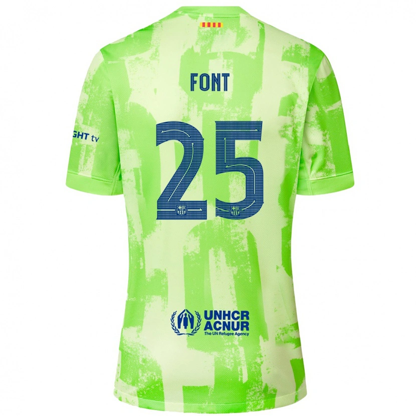 Danxen Kinderen Gemma Font #25 Limoen Thuisshirt Derde Tenue 2024/25 T-Shirt