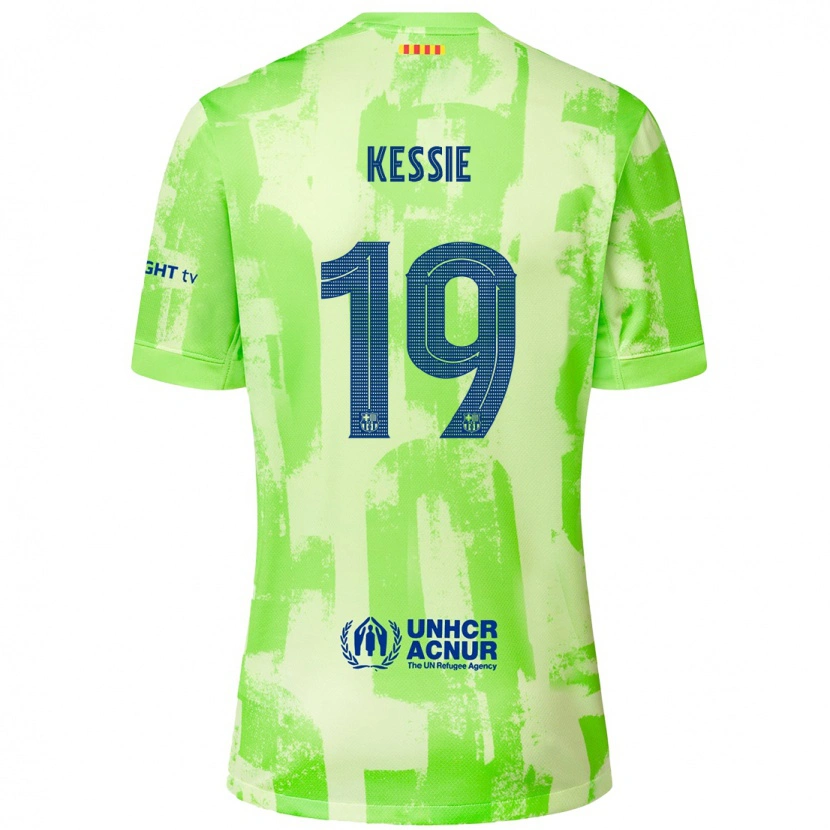 Danxen Kinderen Franck Kessie #19 Limoen Thuisshirt Derde Tenue 2024/25 T-Shirt