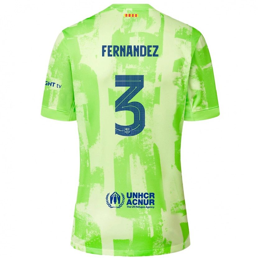 Danxen Kinderen Jana Fernandez #3 Limoen Thuisshirt Derde Tenue 2024/25 T-Shirt
