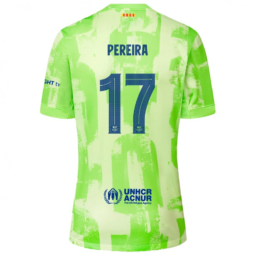 Danxen Kinderen Andrea Pereira #17 Limoen Thuisshirt Derde Tenue 2024/25 T-Shirt