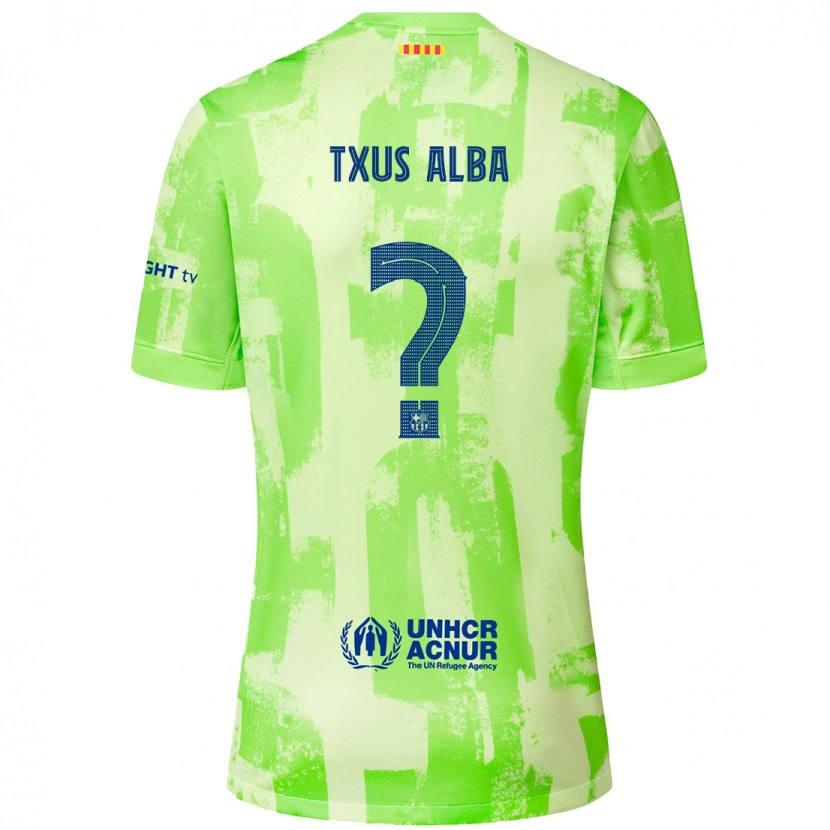 Danxen Kinderen Txus Alba #0 Limoen Thuisshirt Derde Tenue 2024/25 T-Shirt