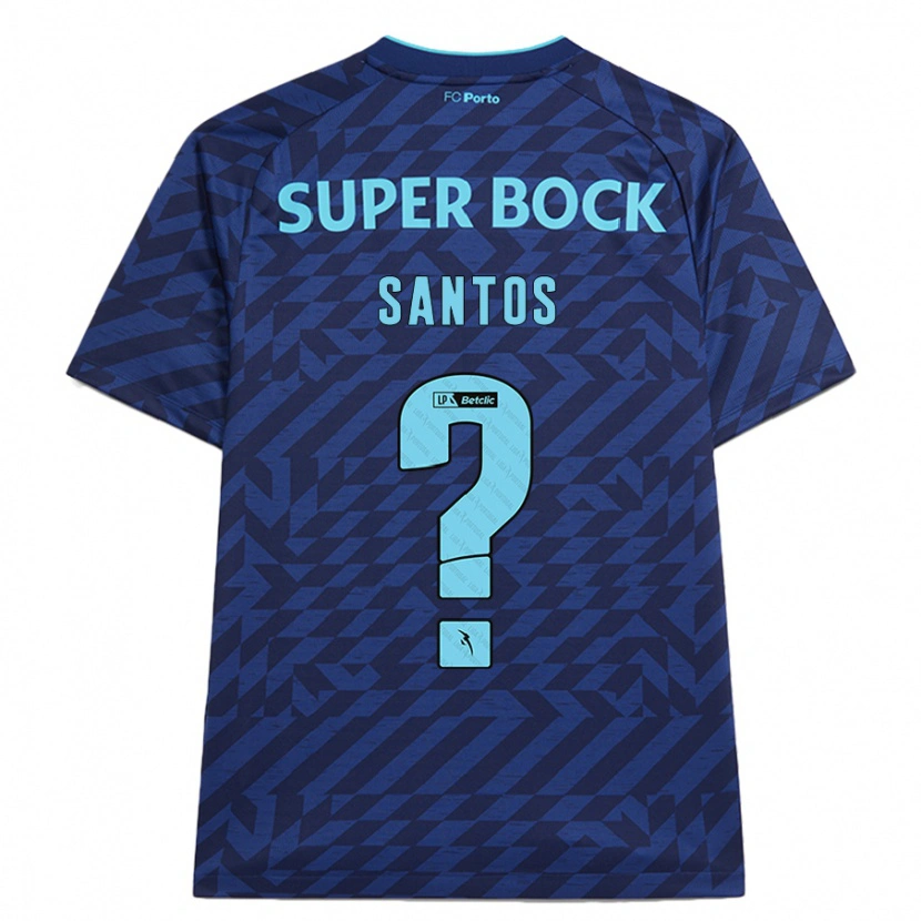Danxen Kinderen Leonardo Santos #0 Marineblauw Thuisshirt Derde Tenue 2024/25 T-Shirt