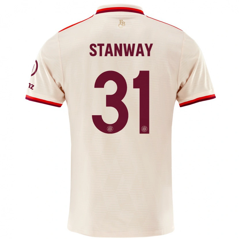 Danxen Kinderen Georgia Stanway #31 Linen Thuisshirt Derde Tenue 2024/25 T-Shirt