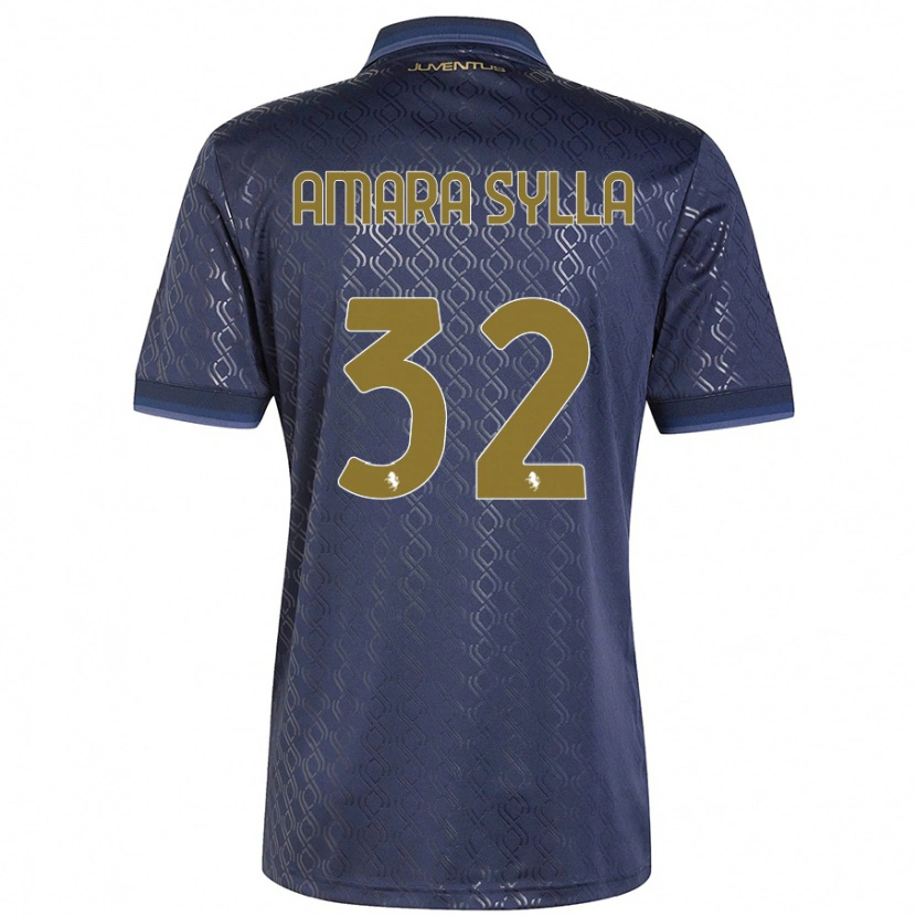 Danxen Kinderen Idris Amara Sylla #32 Marineblauw Thuisshirt Derde Tenue 2024/25 T-Shirt