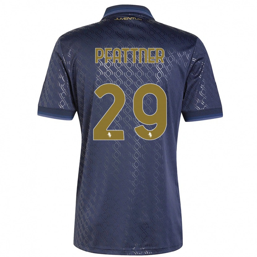 Danxen Kinderen Elisa Pfattner #29 Marineblauw Thuisshirt Derde Tenue 2024/25 T-Shirt
