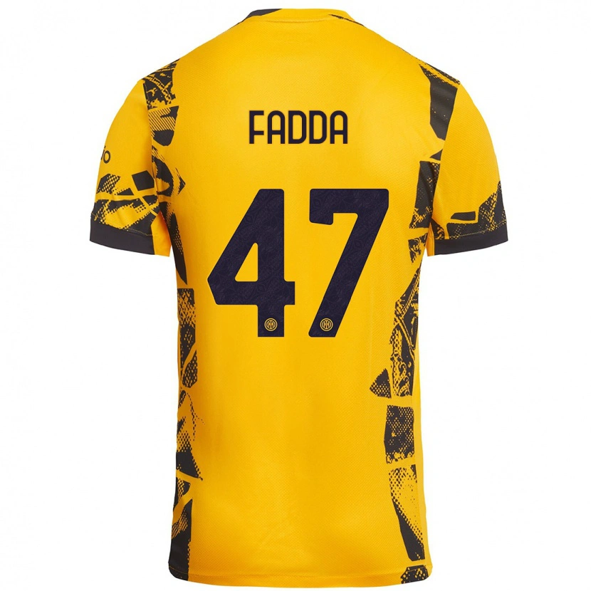Danxen Kinderen Paola Fadda #47 Goud Zwart Thuisshirt Derde Tenue 2024/25 T-Shirt