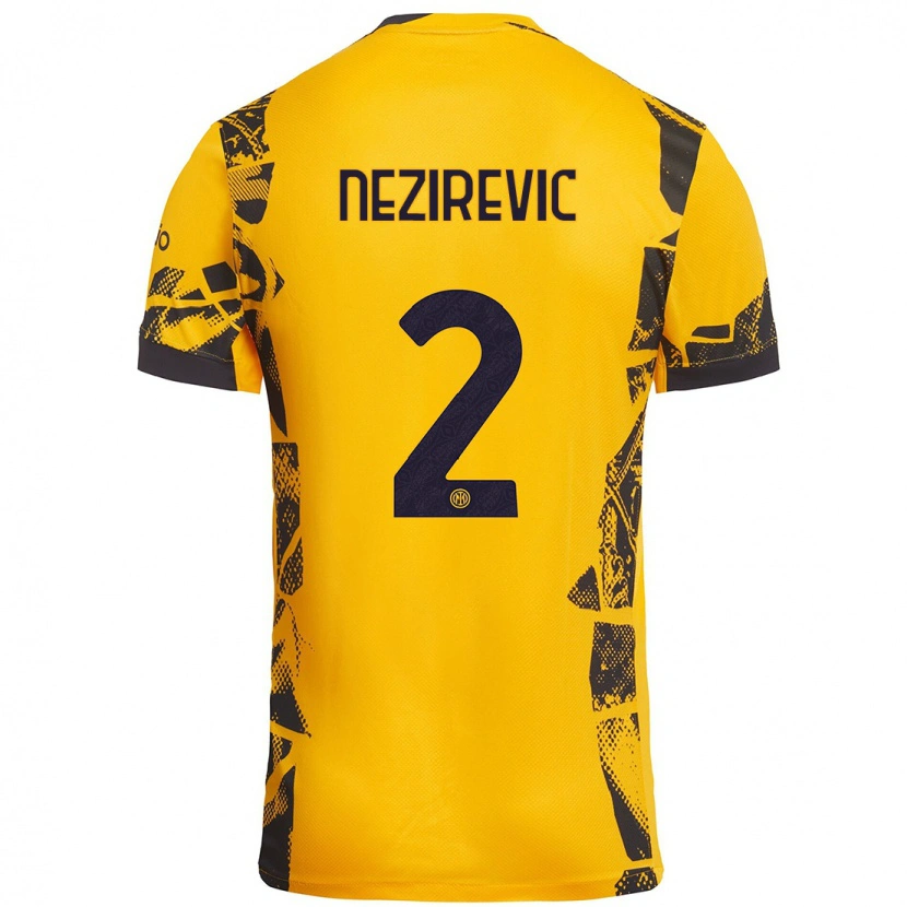 Danxen Kinderen Alem Nezirevic #2 Goud Zwart Thuisshirt Derde Tenue 2024/25 T-Shirt
