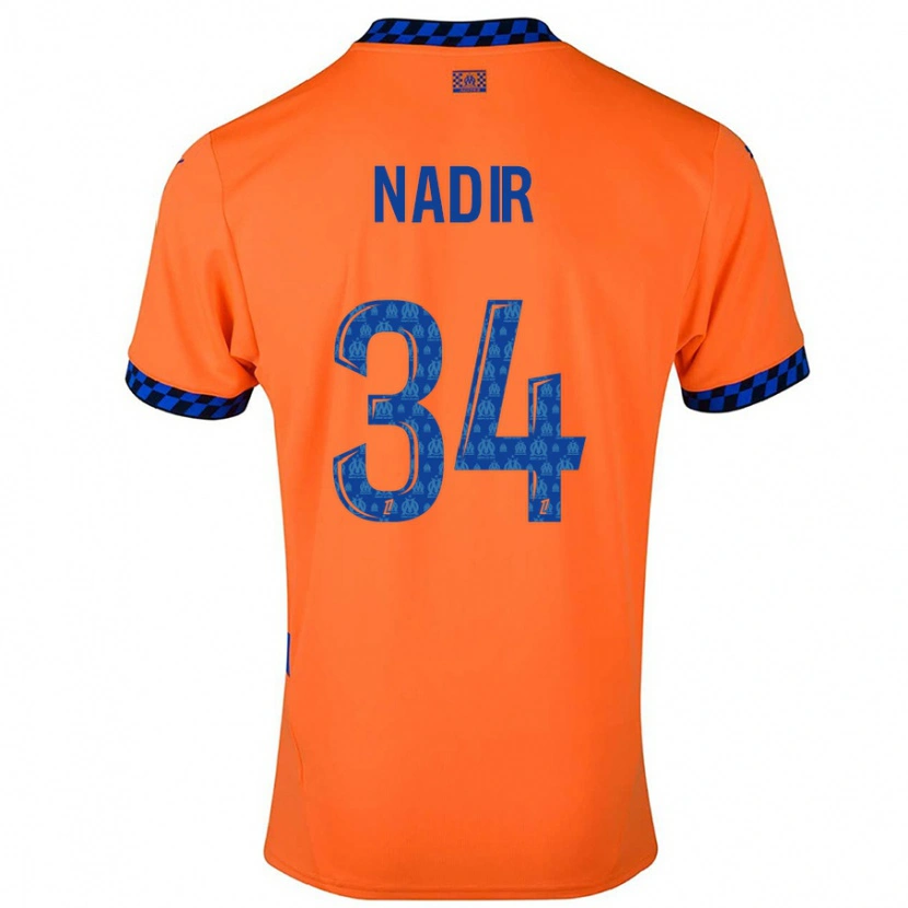 Danxen Kinderen Bilal Nadir #34 Oranje Donkerblauw Thuisshirt Derde Tenue 2024/25 T-Shirt