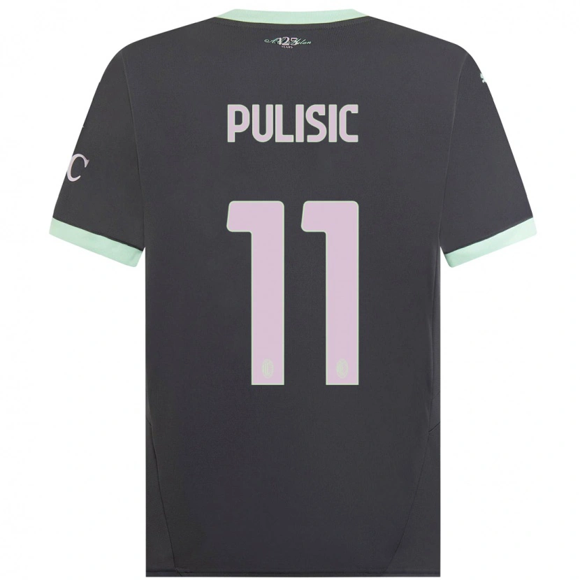 Danxen Kinderen Christian Pulisic #11 Grijs Thuisshirt Derde Tenue 2024/25 T-Shirt