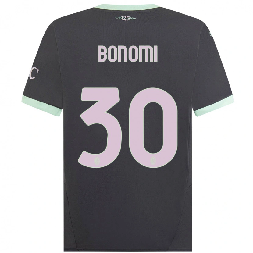 Danxen Kinderen Alessandro Bonomi #30 Grijs Thuisshirt Derde Tenue 2024/25 T-Shirt